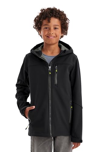killtec Jungen Softshelljacke/Outdoorjacke mit Kapuze Jungen Softshelljacke, schwarz, 176, 43198-000 im Sale